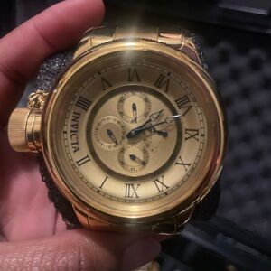 Invicta Gold Roman Numeral Watch